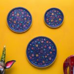 blue wall decor plates