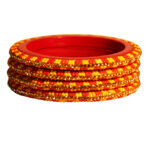 Multi Color Lac Bangles with stone work ( Bangdi )