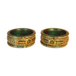Handmade Rajasthani Lac Bangles with Golden Diamond Work