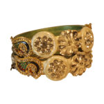 Handmade Rajasthani Golden colour Kangan set with beautiful diamond work