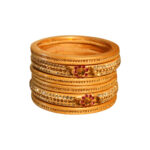 Rajasthani Handmade Lac Chura Set Golden with diamondwork