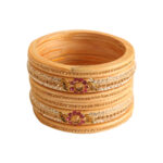 Rajasthani Handmade Lac Chura Set Golden with diamondwork - Image 6