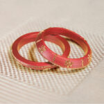 Rajasthani Handmade Lac Maroon color Bangdi set - Image 2