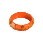 Rajasthani Handmade Lac Bangdi set orange color