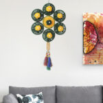 Beautiful Diamond Shapped Multicolor Wool Wall Hanging - Image 2