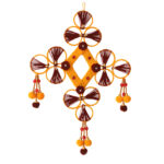 Handmade Star Shapped Wool Wall Hanging with Nice Latkans