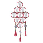 White & Pink Colored Handmade Wool Wall Hanging