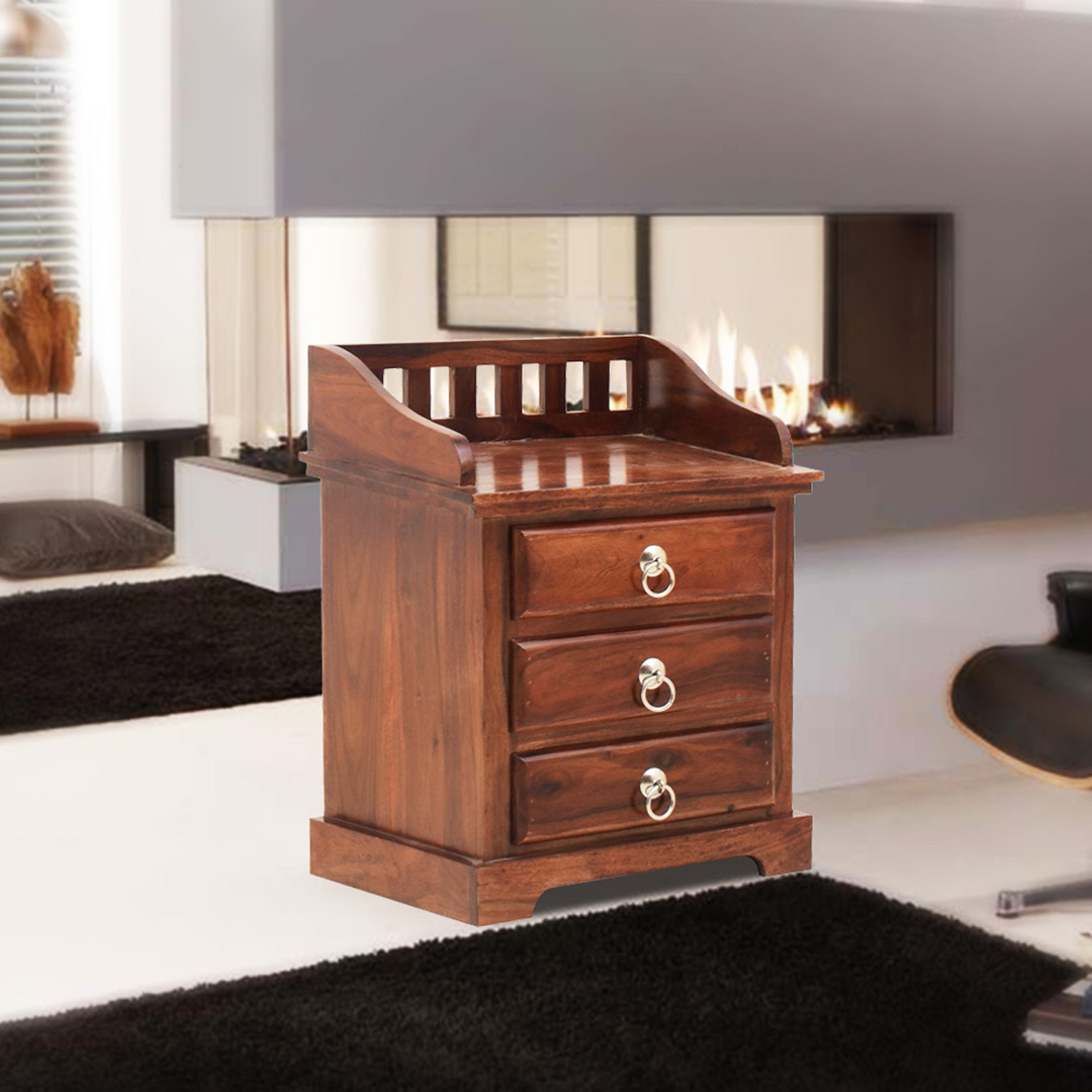 Sheesham wood deals bedside table