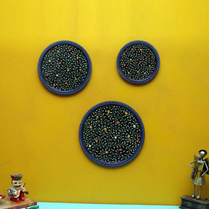 painted multicolour wall decor plates