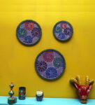 Rangoli multicolour wooden plate