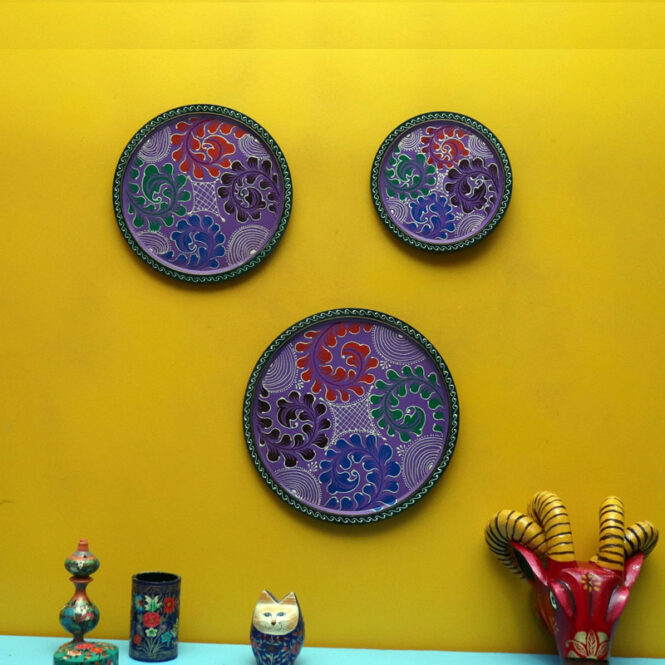 Rangoli multicolour wooden plate