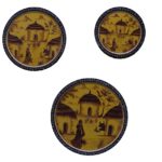 The Village - Rustic Wooden Wall Decor Plates Set of 3 - Image 2