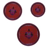 Flower Art MDF Wall Decor Plates - Set of 3 - Image 2