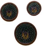 Village Art Decorative Wooden Wall Plates - Set of 3 - Image 2