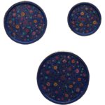 Blue Wooden Wall Decor Plates - Set of 3 - Image 2