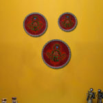Yellow Flower Multicolour Wall Decor Plates Set Of 3