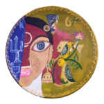 Beautiful Painted Wooden Wall Decor Plate - Image 2
