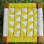 Yellow & White Cotton Stool pattern