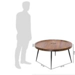 Pune Lass Round Coffee Table with Black Metal Legs - Image 2
