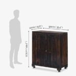 Solid Wooden Bar Cabinet for Home with Storage - Image 2
