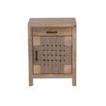 Mango Wooden Bedside Table with Drawer & 1 Door for Storage - Image 2