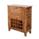 Durban Solid Wooden Bar Cabinet for Home with Drawer & Rack Storage - Image 7