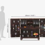 Solid Wooden Bar Cabinet for Home with Storage - Image 9