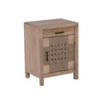 Mango Wooden Bedside Table with Drawer & 1 Door for Storage - Image 3