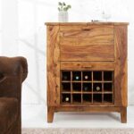 Durban Solid Wooden Bar Cabinet for Home with Drawer & Rack Storage - Image 3
