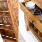 Durban Solid Wooden Bar Cabinet for Home with Drawer & Rack Storage - Image 4