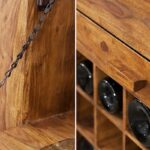 Durban Solid Wooden Bar Cabinet for Home with Drawer & Rack Storage - Image 5