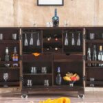 Solid Wooden Bar Cabinet for Home with Storage - Image 8
