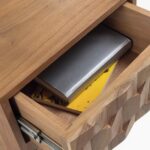 Acacia Wooden Bedside Table with 2 Drawer Storage - Image 2